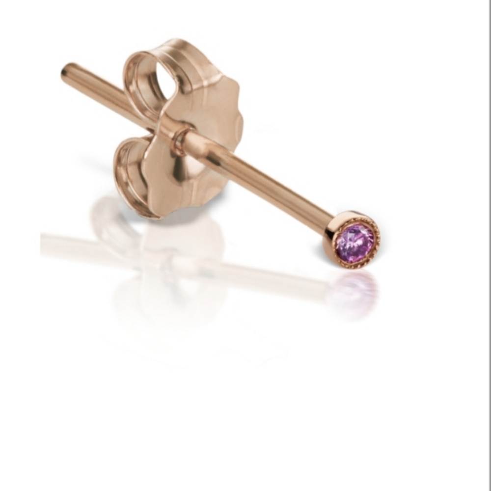 1.5mm Scalloped Purple Diamond Earstud